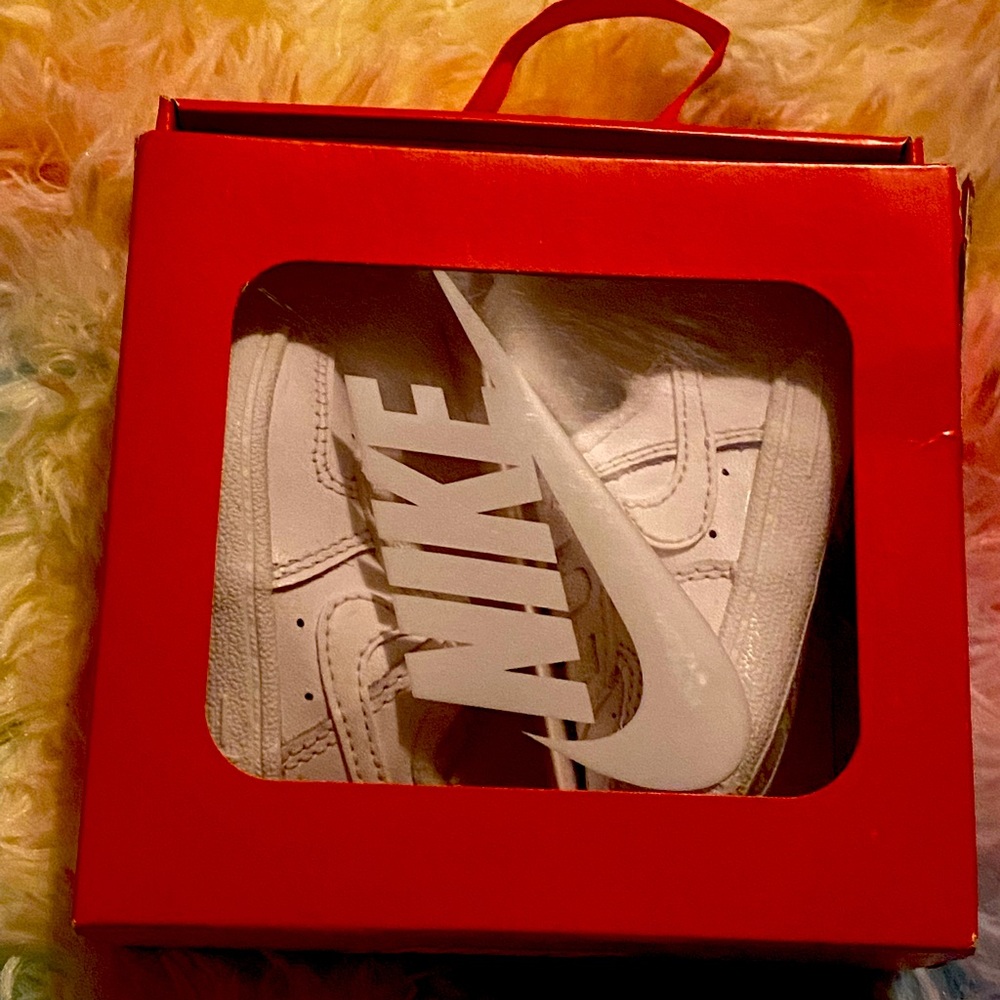 White Nike Air Force Ones Baby Shoes Sz 1